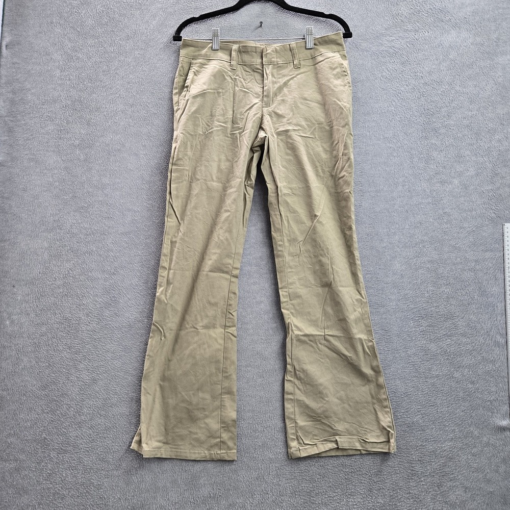 Dickies‎ Women Pants 6 Brown Chino Twill Workwear Button Slim 28" Inseam Logo